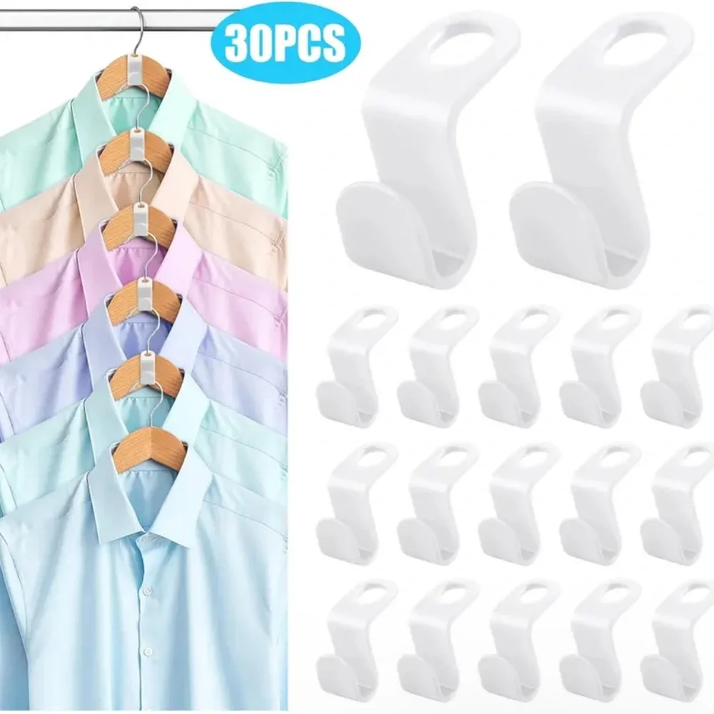 🎀 2/$10 - 30PCS White Closet Hanger Hooks